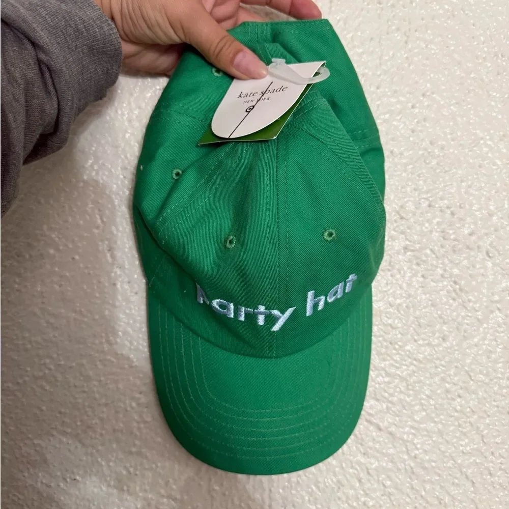 NWT Kate Spade Green Party Hat 100% cotton one size adjustable